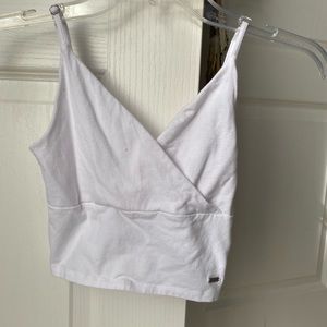 White crossover Holister cropped tank